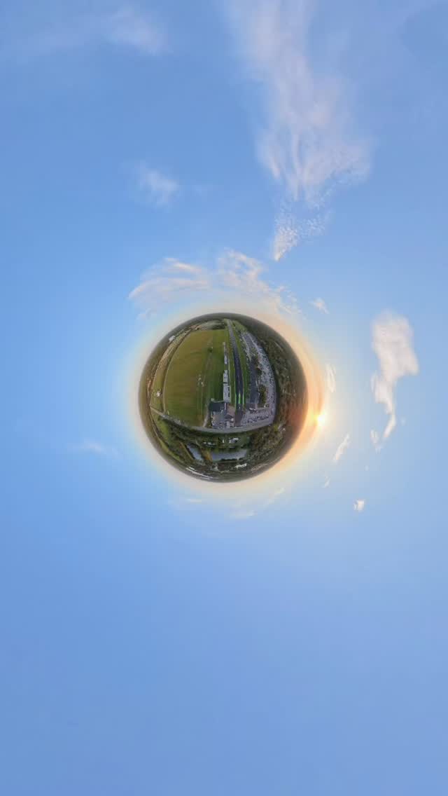 Toma tiny planet de la bahía de Miami hecha con dron